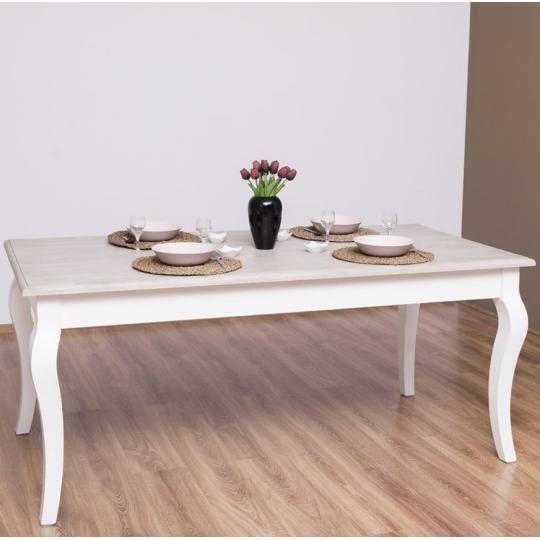 mediteranny biely jedalensky stol vidiecky provansalsky country chalupa masivne drevo jedinecna jedalen set vintage jedinecna vyroba balaton letna.jpg